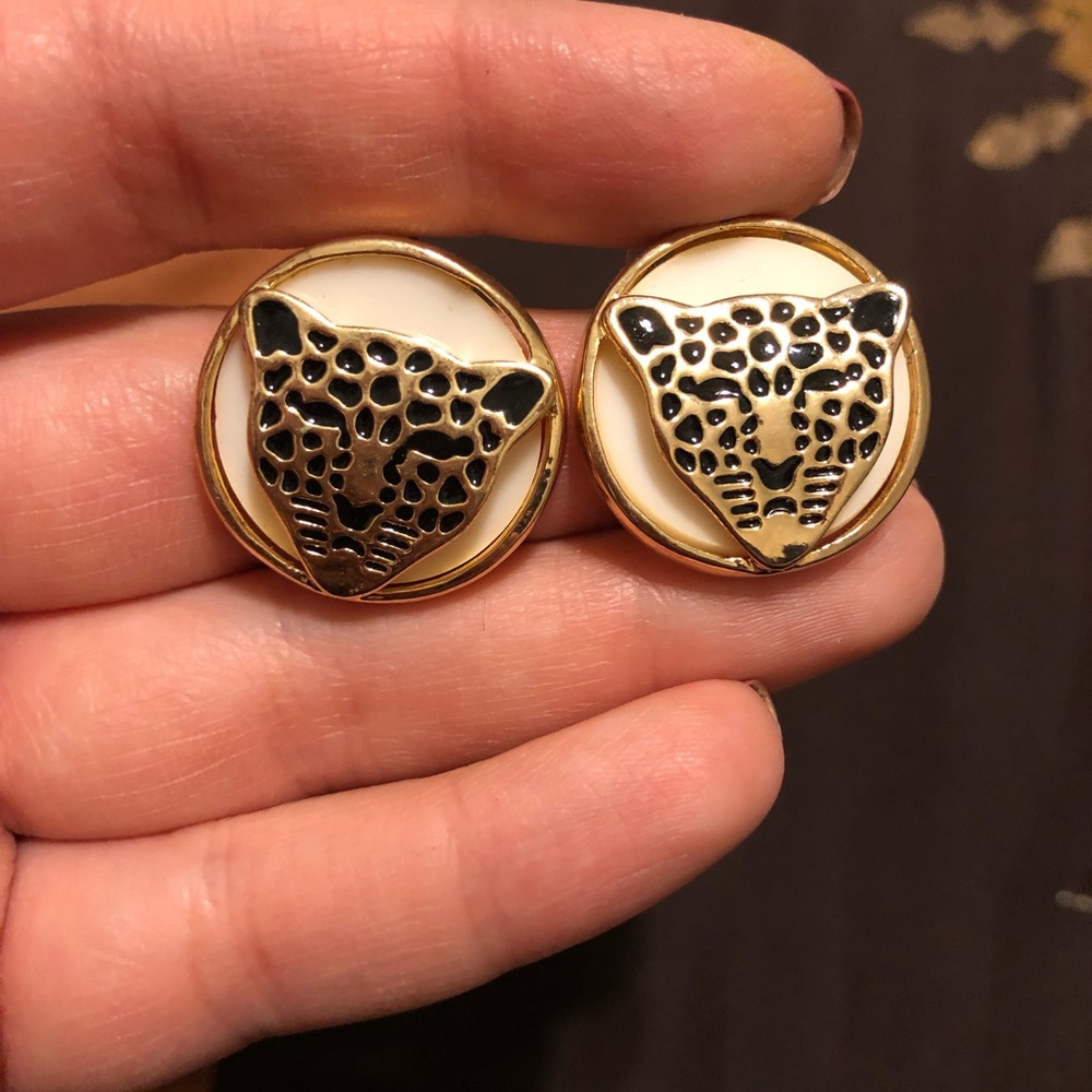 Leopard stud earrings